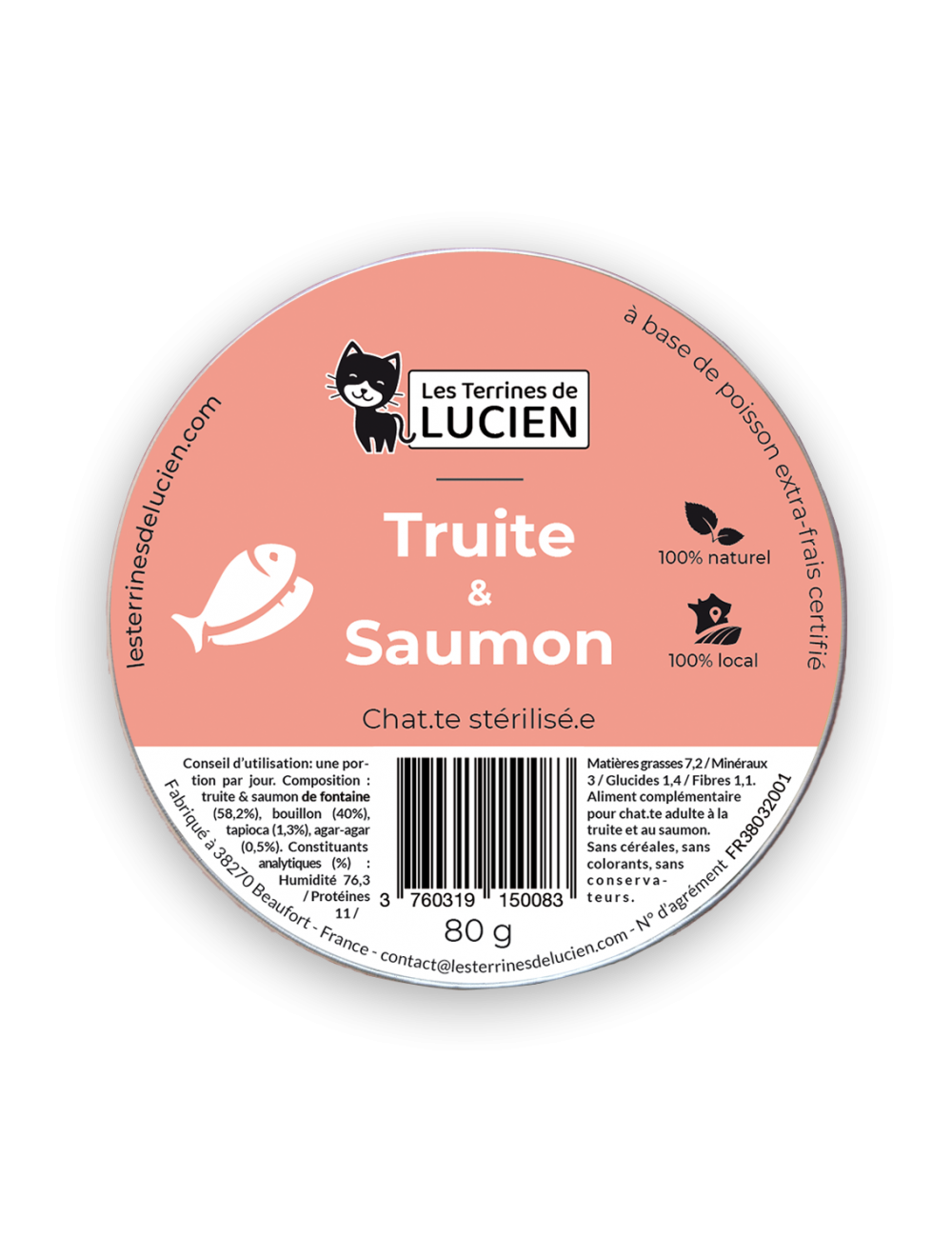 Pâté pour chat au saumon 100g - LES REPAS PLAISIR - Piceri