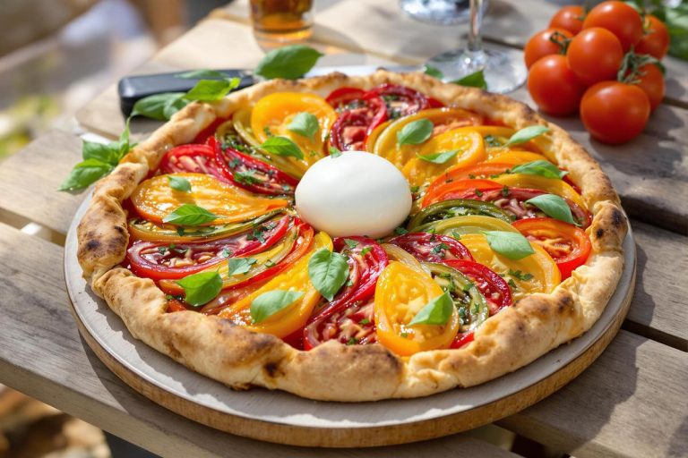 Cette tarte rustique tomate et burrata est parfaite pour les repas d’été.jpg